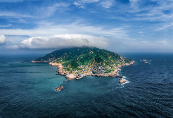 Aerial photography of Dongji Island, Dongji Islands, Zhoushan City, Zhejiang Province, China...