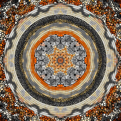 Vector seamless mosaic art pattern. Art background.