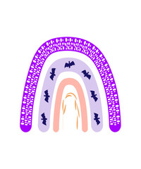 halloween Cute colourful rainbow with drops 