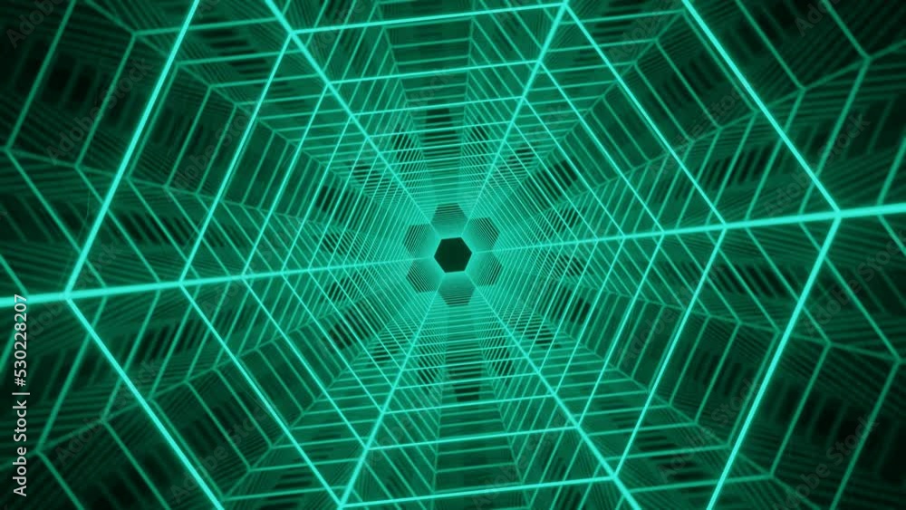 Aufkleber neon lines in a seamless animation loop. neon glowing lights is moving inside an endless tunnel. 3d 
