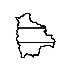 Black line icon for bolivia