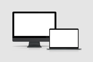 Blank desktop and laptop mockups
