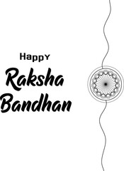 Raksha Bandhan celebration continuous one line drawing. Sister tying (Raksha Bandhan) on brother’s hand