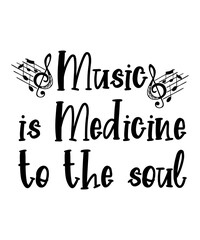 Music is Medicine to the Soul is a vector design for printing on various surfaces like t shirt, mug etc.