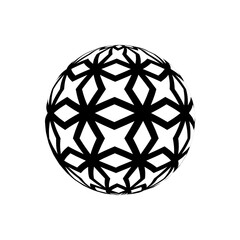 Sphere with geometric ornament. Vector illustration.