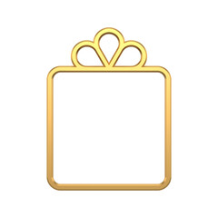 Expensive gold frame. Vintage design of Christmas gift