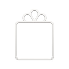 White festive frame. Vintage design Christmas gift shape