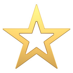 Golden festive christmas star 3d. Modern yellow decoration with cutout of winter holidays