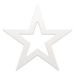 White festive christmas star 3d. Modern decoration with cutout of winter holidays