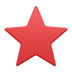 Red christmas star 3d symbol. Traditional christmas decoration of winter holidays