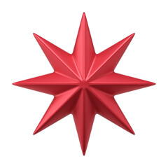 Obraz premium Eight pointed christmas red 3d star. Glitter new year and trendy interior