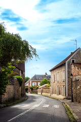 Fototapeta na wymiar Street view of Janvry in France