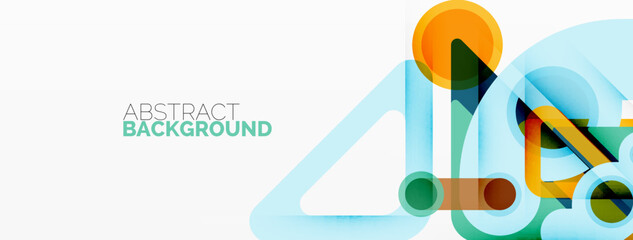 Geometric primitives. Lines, circles abstract background