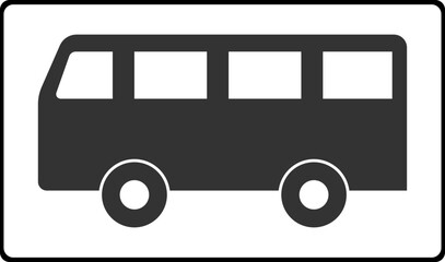 Type of vehicle. Bus sign. Road sign. Vector image.