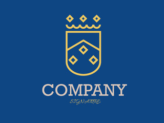 heraldic outline shield elegant art logo design.Business sign, identity for Restaurant, Royalty, Boutique, Cafe, Hotel, Heraldic, Jewelry, Fashion