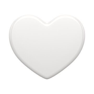 White holiday heart 3d. Smooth gradient christmas present in creative style