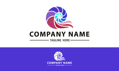 Colorful Circle Sea Shell Logo Design