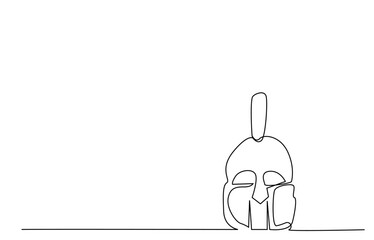 ancient roman military gladiator headrest armor single line concept