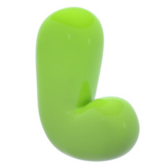 Alphabet L bubble letter illustration in 3D design