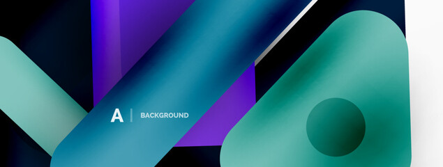 Colorful geometric shapes lines, squares and triangles. Abstract background for wallpaper, banner or landing page