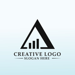 powerful single logo for financial marketing business letter A