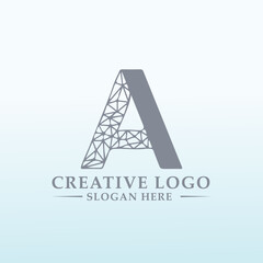 powerful single logo for financial marketing business letter A