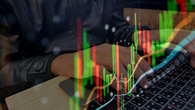 Hand of Business man woking on internet