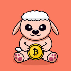 Vector illustration of cute goat and chibi animal