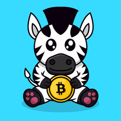 Vector illustration of cute zebra and chibi animal