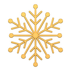 Golden new year interior snowflake. Patterned christmas gift for holiday