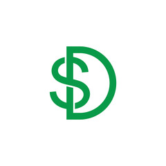 letter ds money dollar green logo vector