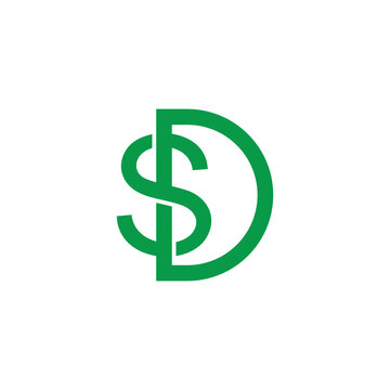 letter ds money dollar green logo vector