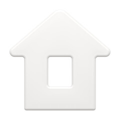 White abstract house 3d. Christmas high design with windows and roof