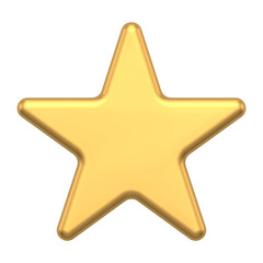 Obraz premium Golden minimalistic star of 3d new year. Bright decoration for christmas and trendy interior