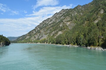 Fototapeta premium The nature of Altai. western Siberia. Blue Katun River