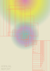 Minimal Minimal Geometric Vector Poster Design with Lines and Gradient Colorful Circles. Collection of Abstract Backgrounds for Covers, Flyers, Templates, Booklets, Cards, Brochures, Branding, etc.