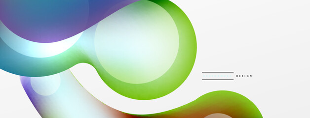 Fluid abstract background, round shapes and circle flowing design for wallpaper, banner, background or landing
