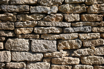 Wall of old stone bricks as an abstract background.