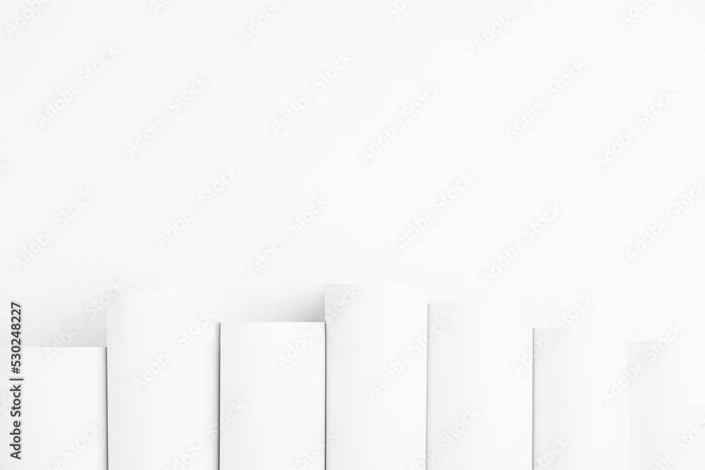 Poster white smooth poles or tubes as abstract geometric pattern with soft light vertical parallel lines as