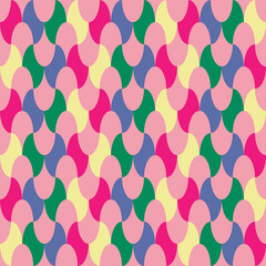 Retro groovy wavy psychedelic 90s seamless pattern