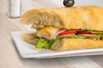 Tasty fresh fast food sandwich