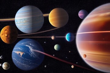 illustration abstract representation solar system with planets