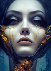 woman in liquid splashes
