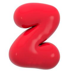 Alphabet Z bubble letter illustration in 3D design