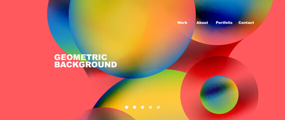 Liquid shapes with flowing gradient colors. Round elements and circles. Vector illustration for wallpaper, banner, background, leaflet, catalog, cover, flyer