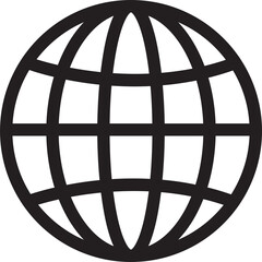 Line Globe Icon, Sign
