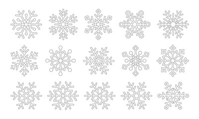 Snowflake icons set. Snowflake symbols on white background. Snow icon. Vector illustrator