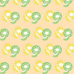 seamless pattern with citrus and orange