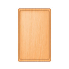 Realistic wooden cutting board for meat, fish or vegetables in kitchen at home or restaurant