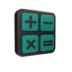 Obraz premium 3d icon calculator with isolated white